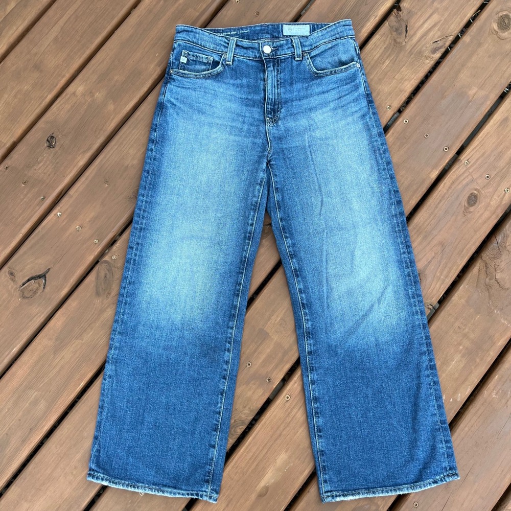 AG Adriano Goldschmied Jeans Saige Wide Leg Crop Mid Rise Japanese Denim Size 26